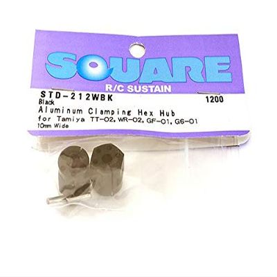 Integy Square R/C Aluminum Clamping Hex Hub, 12mm Wide in Black Color