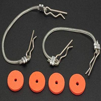 Ride Secured Body Clips (4) w/ 175mm Wires & Foam Protectors for 1/10 Off-Road