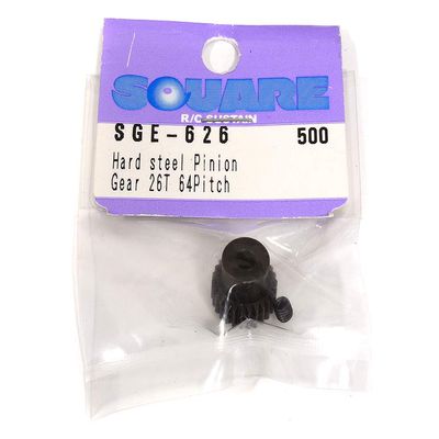 Integy Square R/C Hard Steel Pinion Gear (64-Pitch) 26T