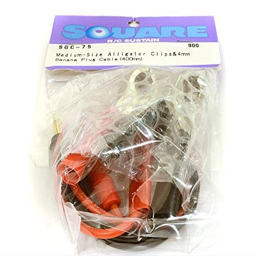 Integy Square R/C Medium-Sized Alligator Clips and 4mm Banana Plug Cable (400mm)