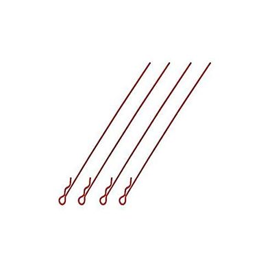 Integy Square R/C Body Clips - Long, 110mm Length, Small Head (Red) 4 pcs.