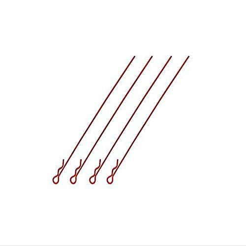 Integy Square R/C Body Clips - Long, 110mm Length, Small Head (Red) 4 pcs.