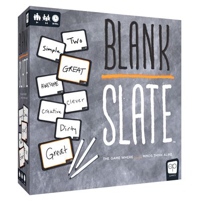 USAOPOLY BLANK SLATE, Where Great Minds Think Alike, Fun Family-Friendly Board Game, Word Association Party Game, Easy to Learn, Fun to Play Family Game Night, 3-8 Players, Ages 8+