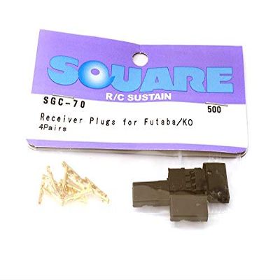 Integy Square R/C Receiver Plugs for Futaba/KO Applications (4 Female Sets)