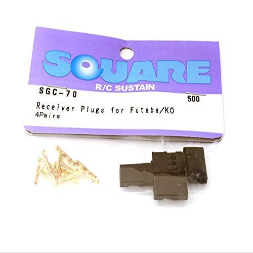 Integy Square R/C Receiver Plugs for Futaba/KO Applications (4 Female Sets)