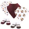Hudson Baby Unisex Baby Cotton Bib and Sock Set, Girl Turkey, One Size view 1