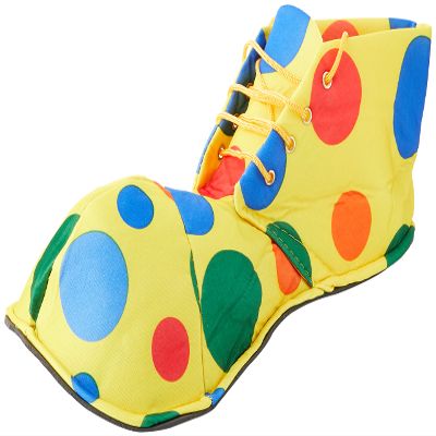 Shatchi Clown Shoes Covers Oversized Circus Yellow Polka Dot Fancy Dress Costume Accessories Book Day, Multi