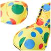 Shatchi Clown Shoes Covers Oversized Circus Yellow Polka Dot Fancy Dress Costume Accessories Book Day, Multi view 3
