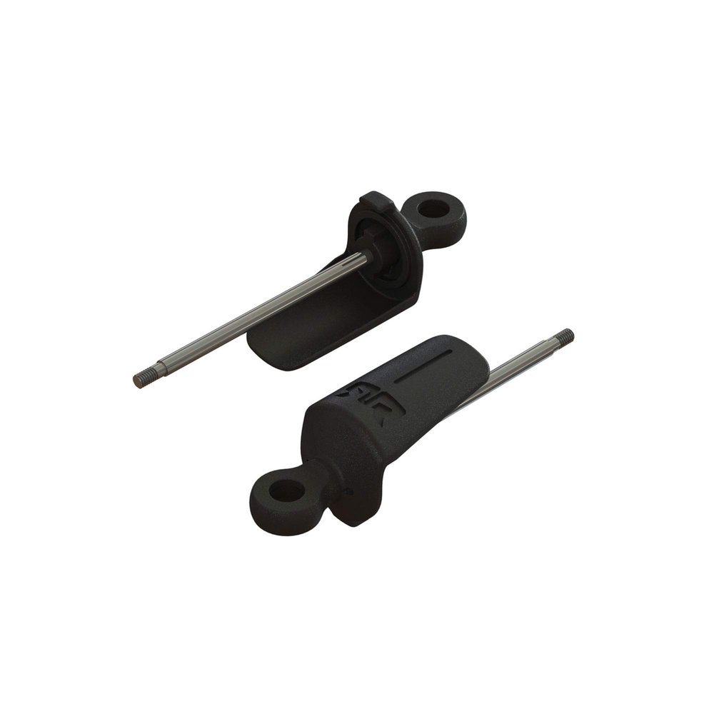 ARRMA Shock Shaft Eyelet and Spring Perch Front, ARAC8988, Grey/Silver