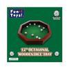 Fun+1 Toys! 11.75-Inch Octagonal Wooden Dice Tray - Dice Included view 1