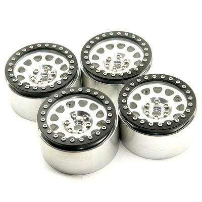 RCLIONS Aluminum 2.2" RC Beadlock Wheels Rims 35mm for 1/10th RC Rock Crawler Car -Pack of 4