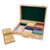GSE Games & Sports Expert Wooden Poker Chip Case with 3 Chip Trays, Holds 300 Chips, Casino Grade Chips Holder for Poker Chips (Oak) view 1