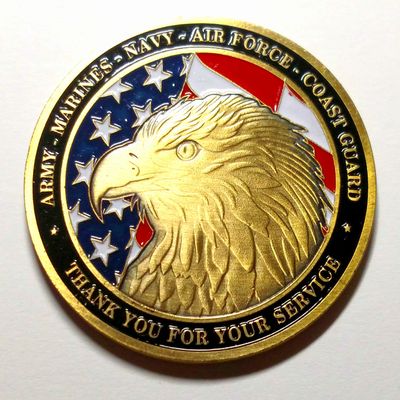 Grateful Appreciation Thank You For Your Service Military Family Large Colorized Challenge Art Coin