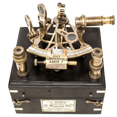 Maritime Antiques Marine Captain Sextant Working Astrolabe Instrument Ship Sextant Marine Pirate Gift with Box