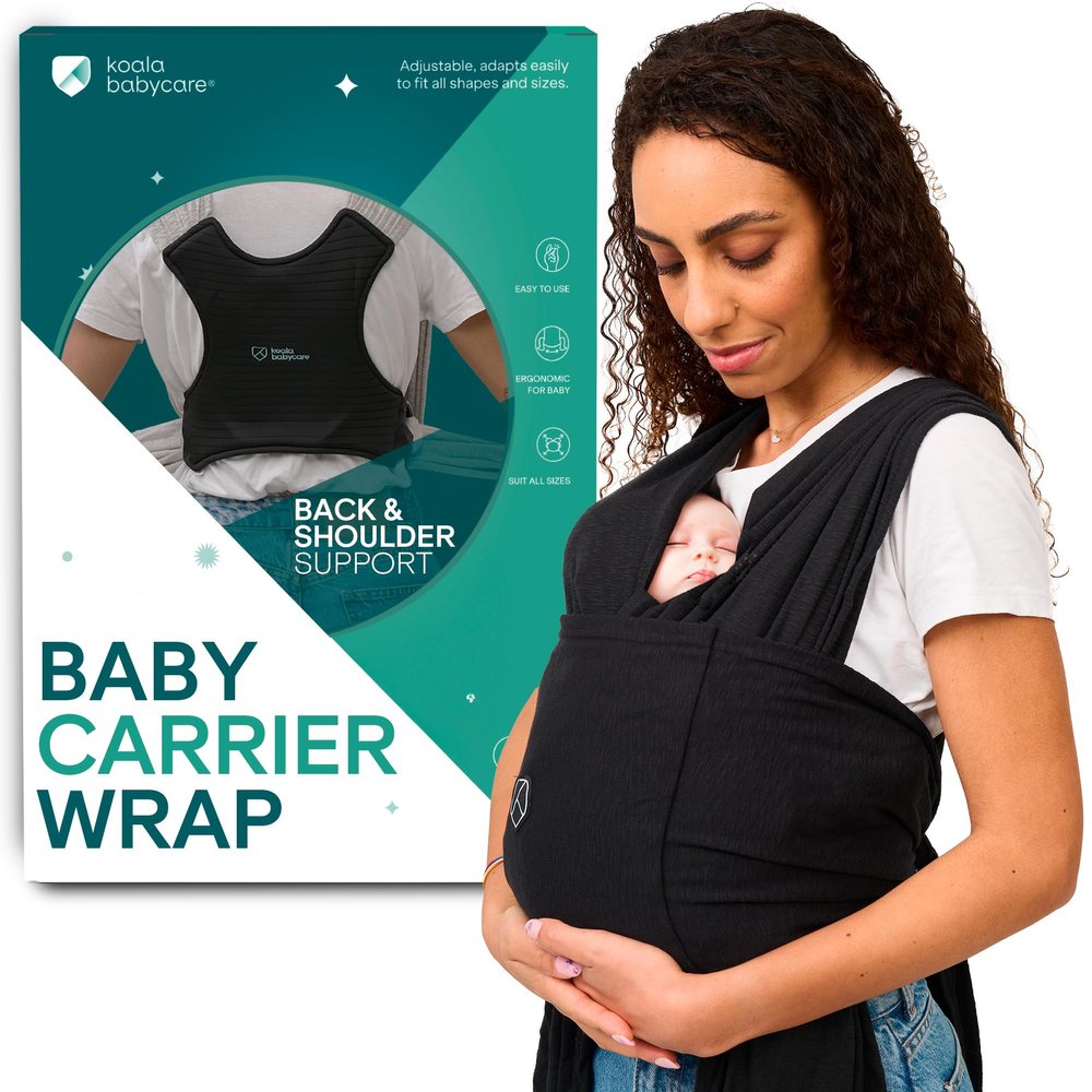Koala Babycare Baby Carrier Wrap, Easy to Wear As a T-Shirt - Original Baby Carrier Newborn to Toddler - Sling One Size Fits All - Baby Wraps Carrier Up to 22lbs