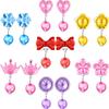 Hicarer 7 Pairs Clip on Earrings for Girls Crystal Princess Dress up Play Earrings with Pink Clear Box and Soft Rubber Pads for Little Girl Kids Toddlers Birthday Valentine's Party Supplies view 1