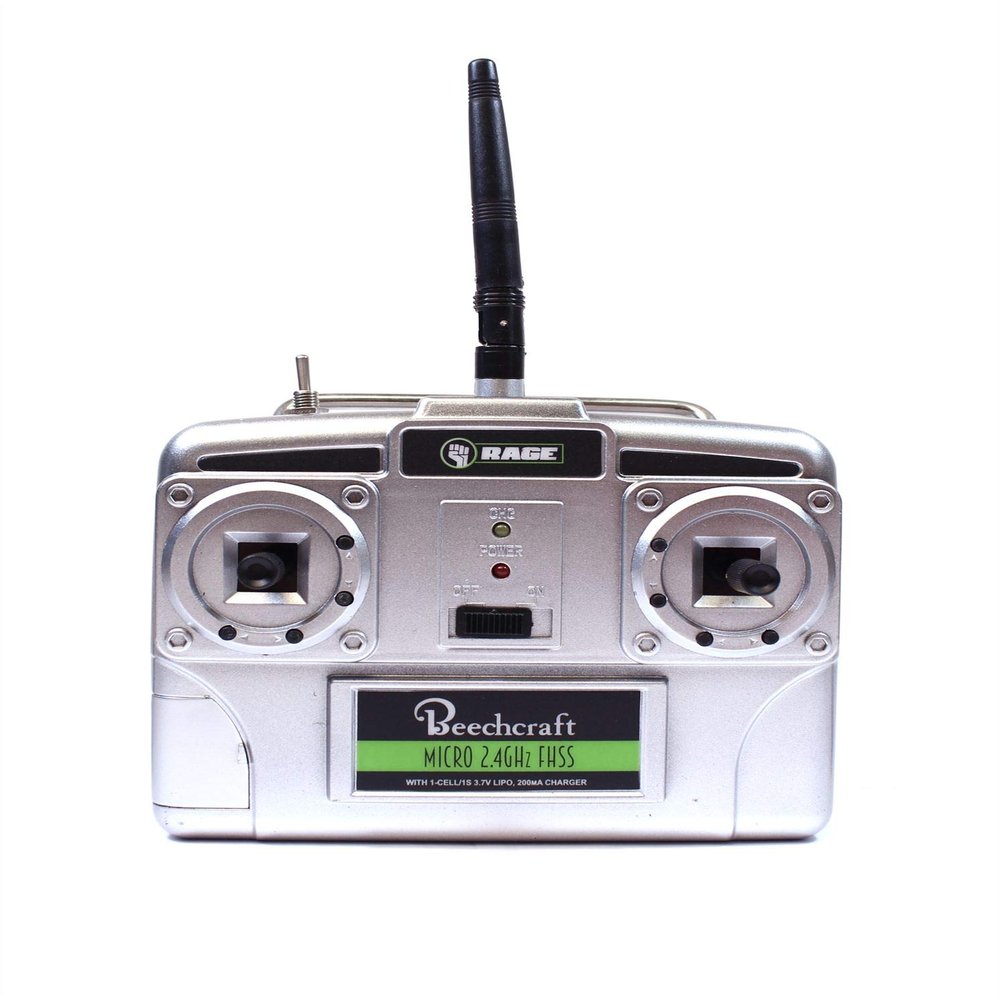 Rage RC A1202 Micro 5-Channel Transmitter W/ 200mA Charger, Mode 2; Beechcraft
