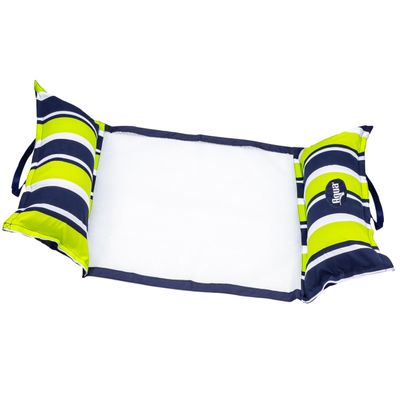 Aqua 4-in-1 Deluxe Monterey, Resort-Quality Pool Float and Water Hammock,Multi-Purpose, Inflatable Pool Floats for Adults with Thick, Durable Material, Navy/Green Stripe