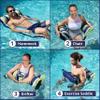 Aqua 4-in-1 Deluxe Monterey, Resort-Quality Pool Float and Water Hammock,Multi-Purpose, Inflatable Pool Floats for Adults with Thick, Durable Material, Navy/Green Stripe view 3