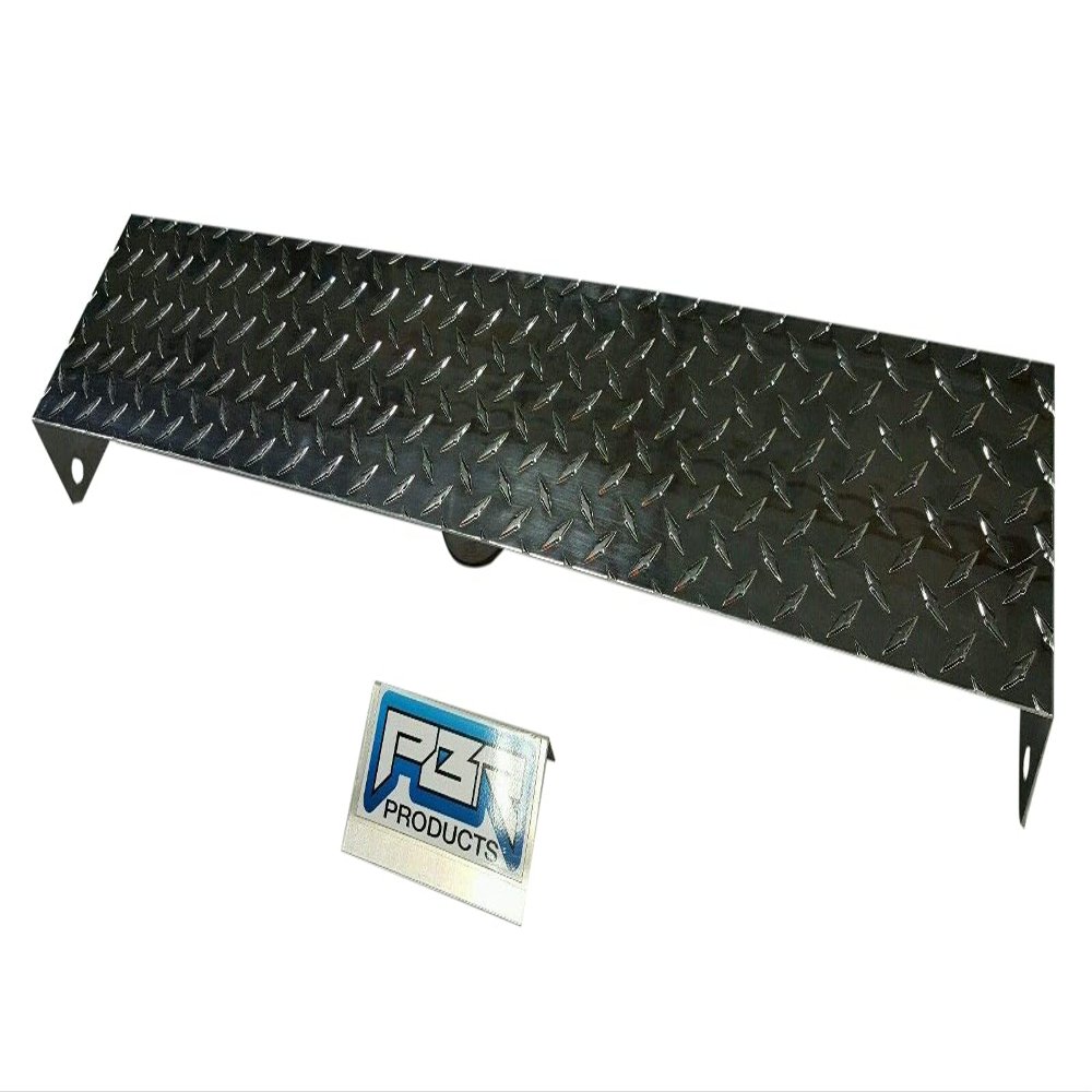 PBR Product Compatible with Jeep YJ Diamond Plate Front Frame Cover Polished Aluminum Silver