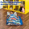 EVERYDAY KIDS Toddler Nap Mat with Removable Pillow -Choo Choo Train- Carry Handle with Fastening Straps Closure, Rollup Design, Soft Microfiber for Preschool, Daycare, Sleeping Bag - Ages 2-6 Years view 3