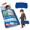 EVERYDAY KIDS Toddler Nap Mat with Removable Pillow -Fire Police Rescue- Carry Handle Fastening Straps Closure, Rollup Design, Soft Microfiber for Preschool, Daycare, Sleeping Bag -Ages 2-6 years view 1