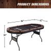 Barrington Charleston 10 Player Folding Poker Table, Oval Card Table, Casino Style Tournament Poker Table with Padded Rails and Cup Holders view 2
