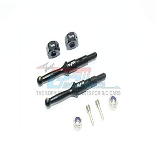 GPM For Tamiya T3-01 Dancing Rider Trike Upgrade Parts Aluminum Rear Wheel Shaft With Hex Adapter (7mm) - 8Pc Set Black