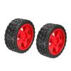 uxcell 65mm Rubber RC Wheel Tires DIY Model Robots 2pcs, Red and Black view 1