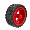 uxcell 65mm Rubber RC Wheel Tires DIY Model Robots 2pcs, Red and Black view 2