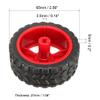 uxcell 65mm Rubber RC Wheel Tires DIY Model Robots 2pcs, Red and Black view 3