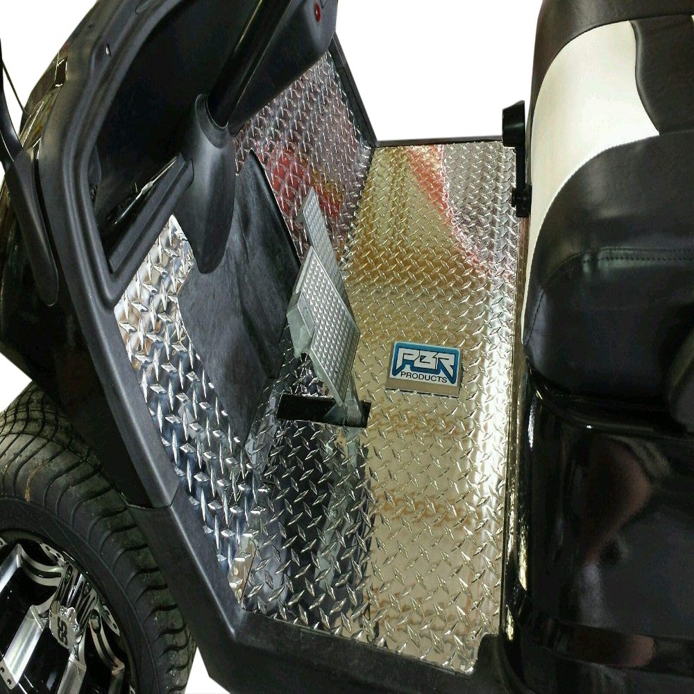 PBR Product Compatible with Yamaha Drive G29 2007 up Diamond Plate Floor Cover Kit 5 Piece kit Silver