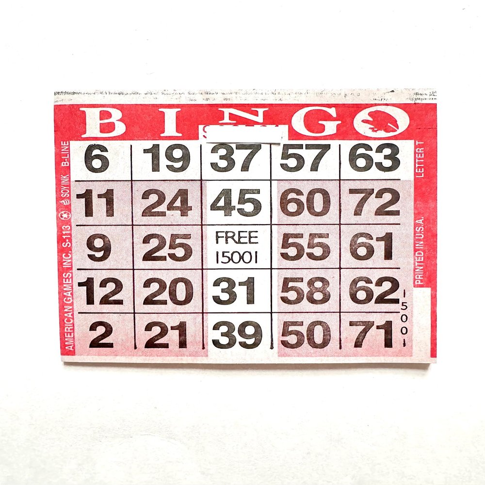 United Novelty 1 on Red Letter T Bingo Pattern Game Cards- Pack of 500 Sheets