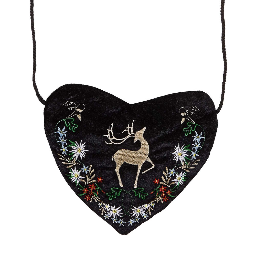 WIDMANN EMBROIDERED BAVARIAN HEART PURSE -