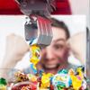 Mikamax - Candy Grabber - Arcade Game - Home Cake Machine - Claw Machine - Mini Fair Game Machine - Red - Candy Machine with Grip Arm view 3