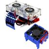 Powerhobby Motor Cooling Fan/HeatSink Dual Twin Fan + Velineon VXL-3s ESC Cooling Fan Combo Blue Compatible with Traxxas Slash 4x4 view 1