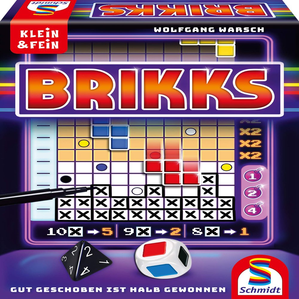 Schmidt Spiele 49346 Brikks Dice Game from The Klein & Fein Series, Multi-Coloured