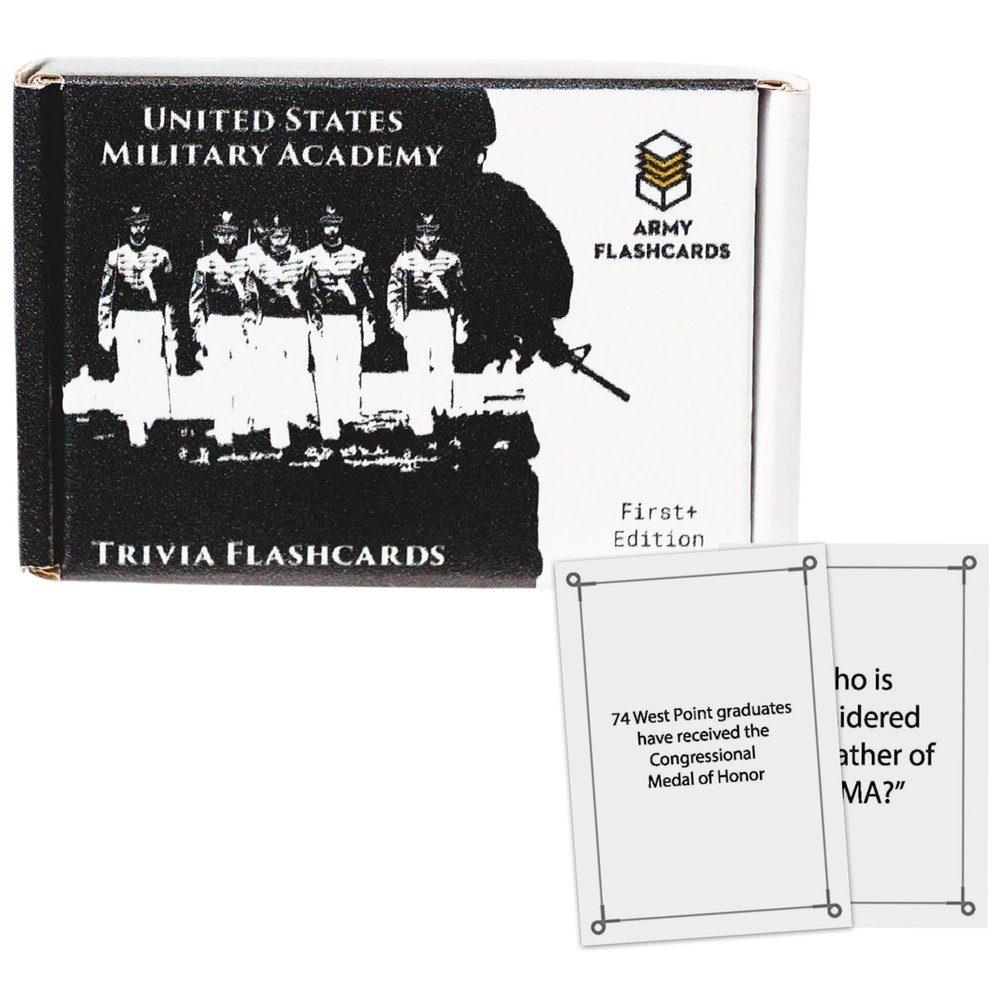 Army Flashcards - United States Military Academy Trivia: West Point's Most Interesting Facts, Myths and Legends! | Pack of 100 Trivia Cards | Perfect for Alumni, Cadets, and Visitors | Made in USA