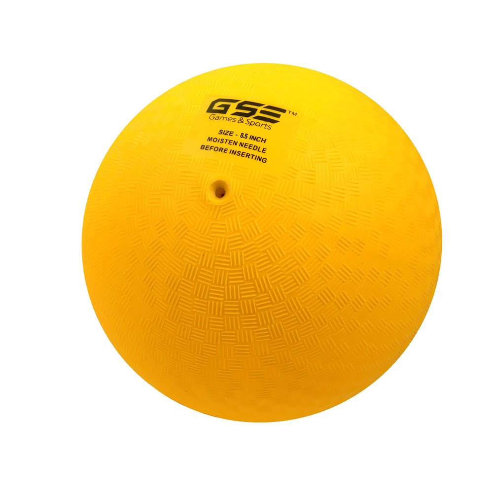 GSE Games & Sports Expert 8.5" Yellow Inflatable Playground Ball, Kickball, Bouncy Dodge Ball, Handball for Kids/Adults, Perfect for Recess Ball Games, Gym, Yoga Exercises, Schools Sports Activities