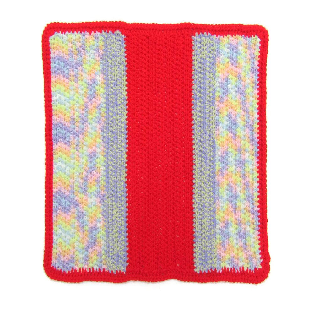 Pastels & Bright Red Baby Throw