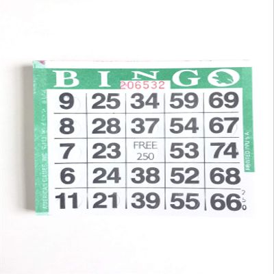 United Novelty 1 on Single Face Bingo Pushout/Punchout Paper Cards-Pack of 250-Green Border