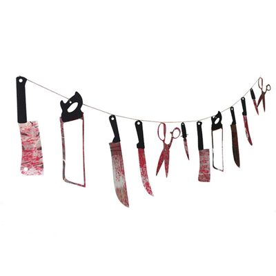 12pcs Bloody Weapons Horro bloody Weapons Banner Halloween Bloody Weapons Garland for Halloween Party Hanging Decorations