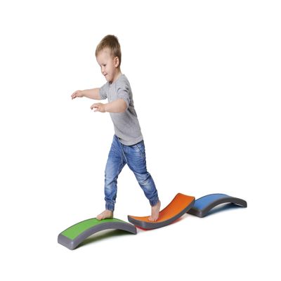 GONGE Arches - Kids Multipurpose Motor Skills, Balance, and Coordination Skills Course with Seesaw, Set of 3 Arches Vibrant