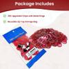 MR CHIPS Magnetic Bingo Chips with Metal Ring 3/4 Inch 300 Upgraded Pieces Red Transparent - Available in 7 Colors A Reusable Storage Bag view 2