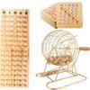 GSE Games & Sports Expert Deluxe Bingo Game Set with Large Brass Cage, 10 Shutter Slide Bingo Cards, Wood Master Board & 7/8" Calling Balls for Large Groups, Parties, Game Night view 1