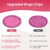 MR CHIPS Magnetic Bingo Chips with Metal Ring 3/4 Inch 100 Upgraded Pieces Pink Transparent Available in 7 Colors A Reusable Bag view 4