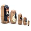 Boxer Dog Breed Nesting Dolls Russian Handcrafted 5 piece Matryoshka Puppy Stacking Set 4" H view 3