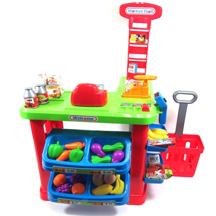 Super Market with Cash Register Super Fun Playset with Shopping Cart