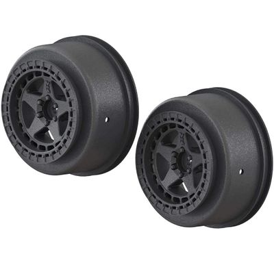 ARRMA 1/10 Short Course Front/Rear 2.2/3.0 Wheels, 14mm Hex, Black (2), ARAC9461