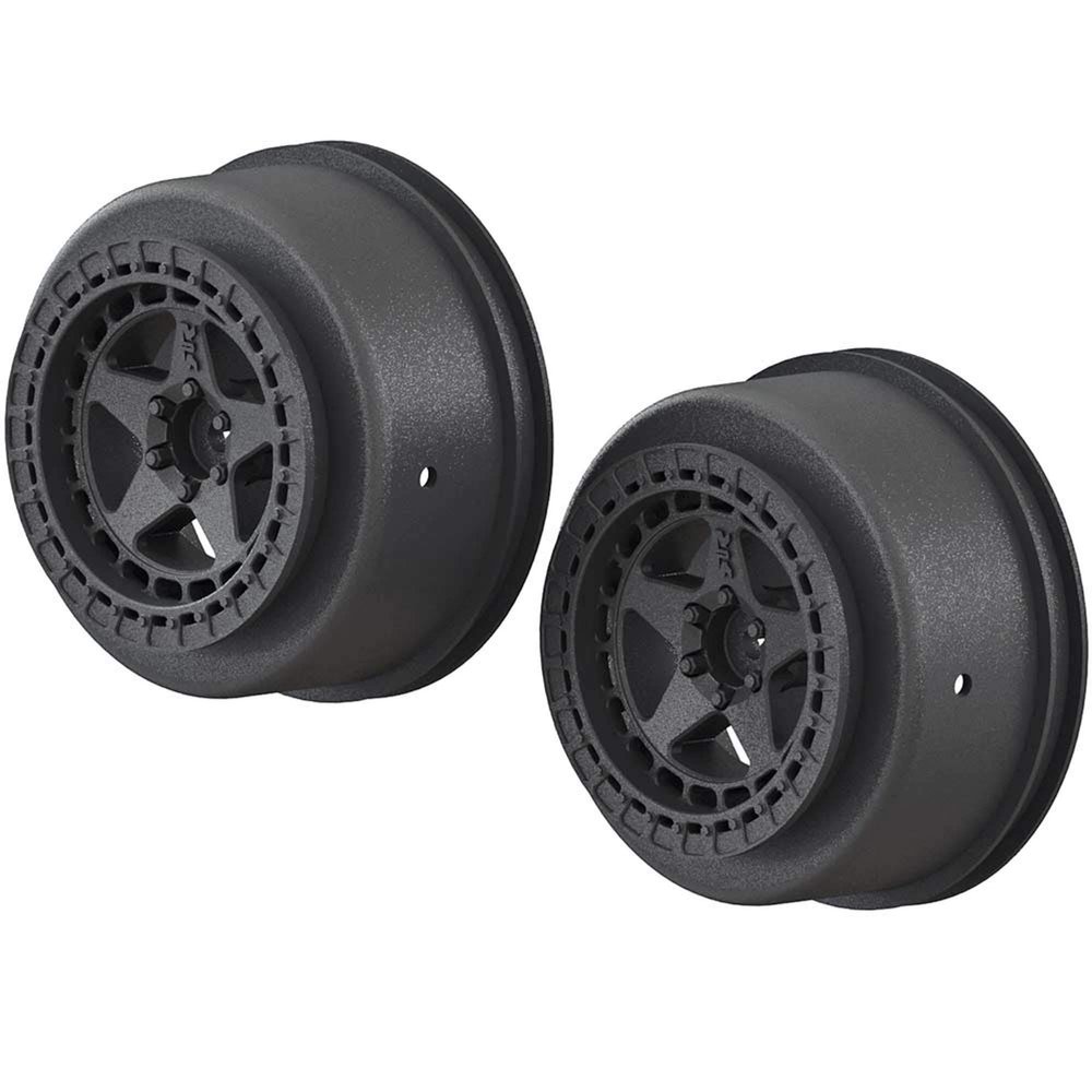 ARRMA 1/10 Short Course Front/Rear 2.2/3.0 Wheels, 14mm Hex, Black (2), ARAC9461